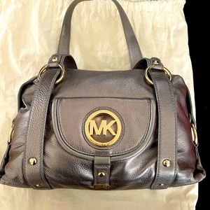 Michael Kors metallic grey handbag